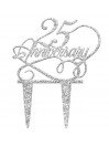 Cake Topper 25 Anniversary PLata 15x19cm Acrílico