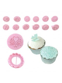 Sellos Marcar Fondant Corazones 14 Pzs