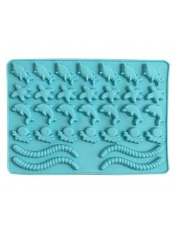 Molde De Silicón Para Chocolate Animales Marinos 22x16cm