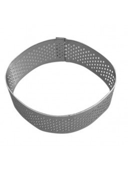 Aro Para Tartaleta Perforado Óvalo Acero Inoxidable 10X5 cm