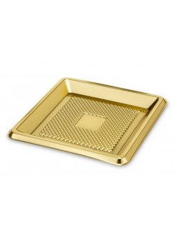 Charolas Para Pastel Dorada Cuadrada 9.5Cm