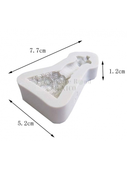 Molde Fondant Silicón Vestido De Novia 3D 6x3cm