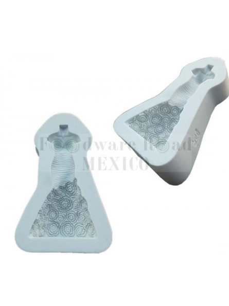 Molde Fondant Silicón Vestido De Novia 3D 6x3cm