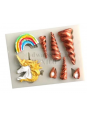 Fondant Molde De Silicón Mini Unicornio, Arcoiris, Orejas y Cuernos