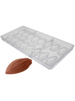 Molde Chocolate Grano de Cacao 16 Cavidades Plástico Compacto