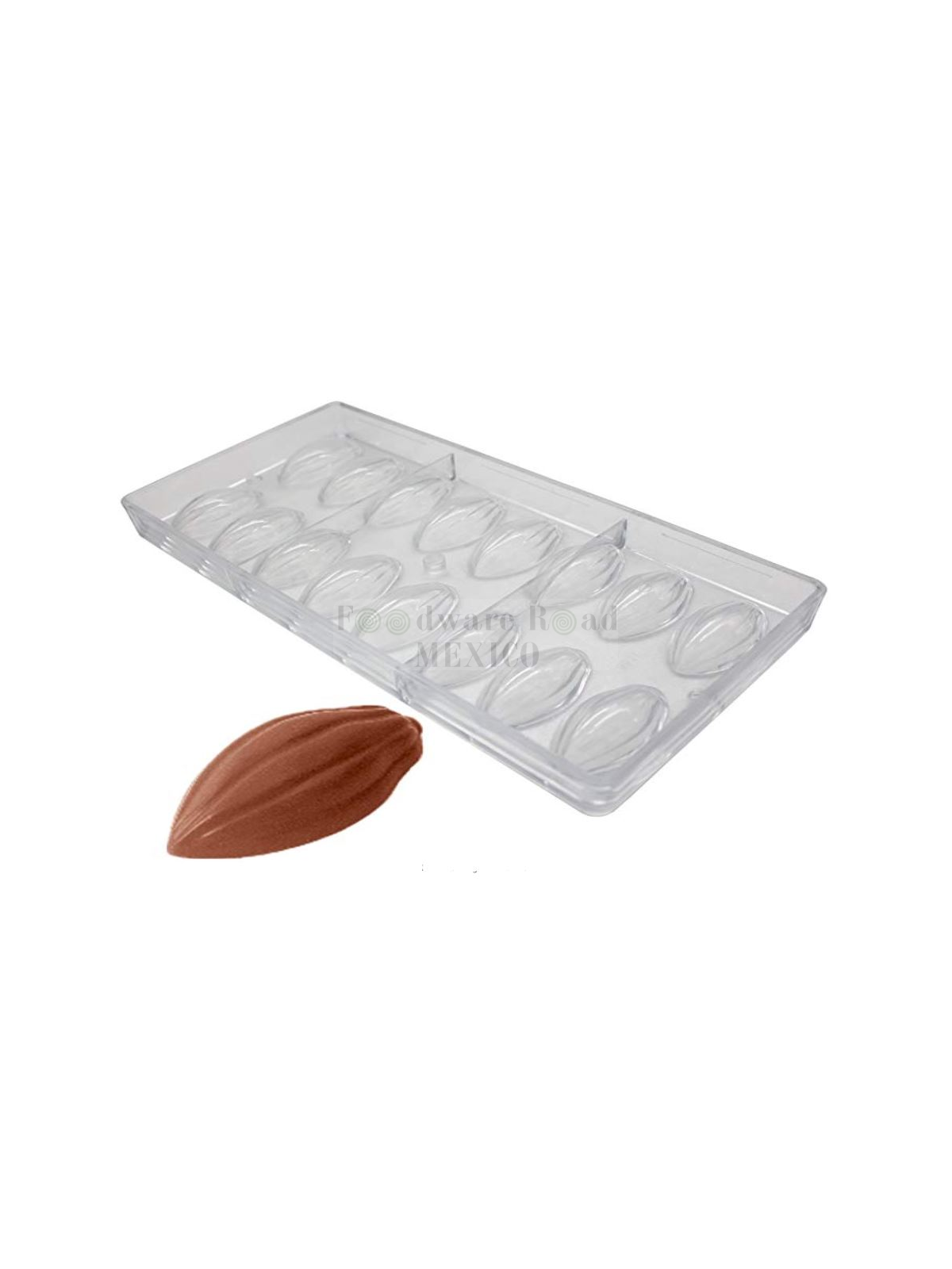 Molde Chocolate Grano de Cacao 16 Cavidades Plástico Compacto