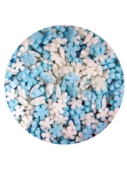 Sprinkles Copos de Nieve Azul y Blanco Confeti Comestible 100 grms