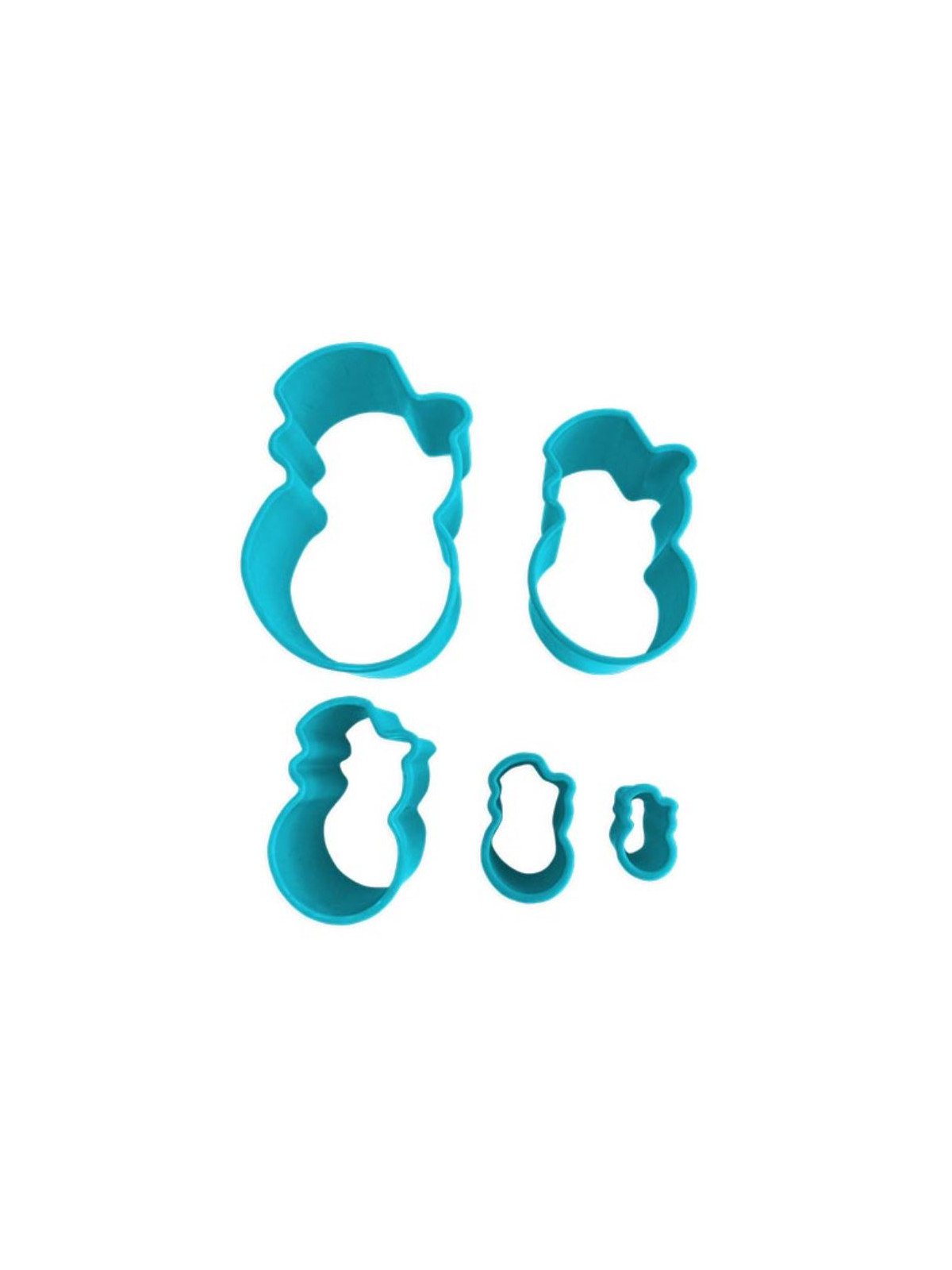 Cortador Galleta Muñeco De Nieve Plástico 5 Pz