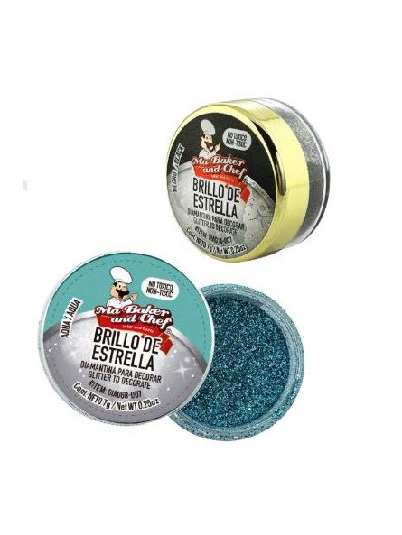 Diamantina Brillo De Estrella Plata 7 grms Ma Baker and Chef FDA Colors Approved